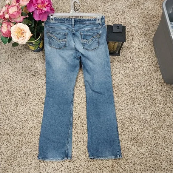 2962 Size 13j Mudd Appliqued With Quilted Flowers Flare Leg Jeans. - Picture 5 of 8